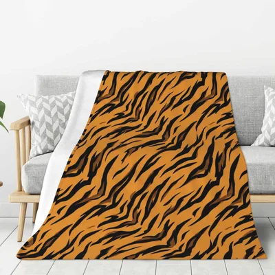Tiger Stripe Pattern Blanket: Bold Animal Print for Your Sofa