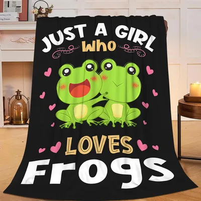 Just a Girl Blanket: Just A Girl Who Loves Frogs Design – Design 2