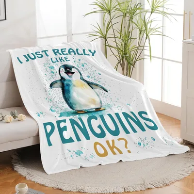 I Just Really Blanket Like Penguins OK? Cute Watercolor Design