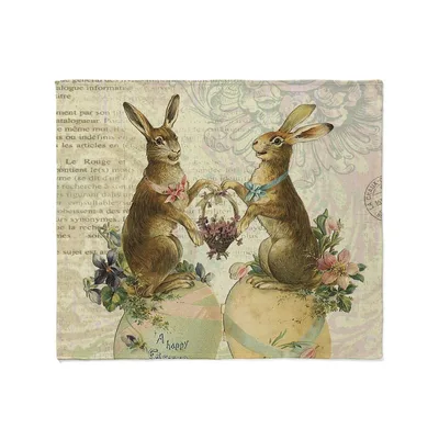 Vintage Easter Bunnies Pattern Blanket: A Vintage French Spring Design