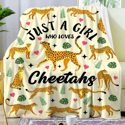 Just a Girl Blanket for Cheetah Lovers and Animal Enthusiasts