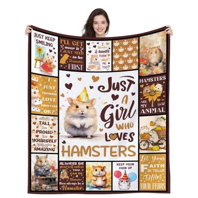 Just a Girl Blanket: Collage Design for Hamster Lovers