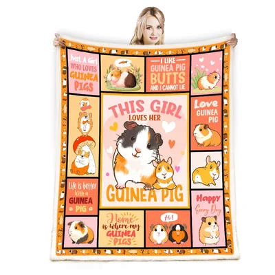 This Girl Loves Blanket: A Guinea Pig Collage Design for Owners