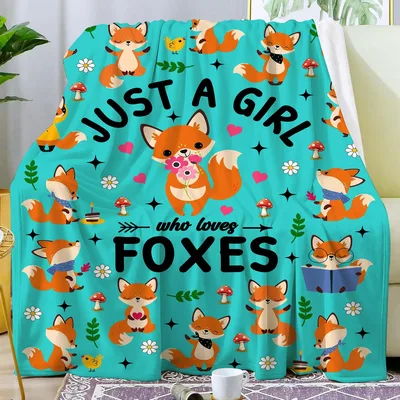 Just a Girl Blanket: Fox Lover Design for Cozy Days