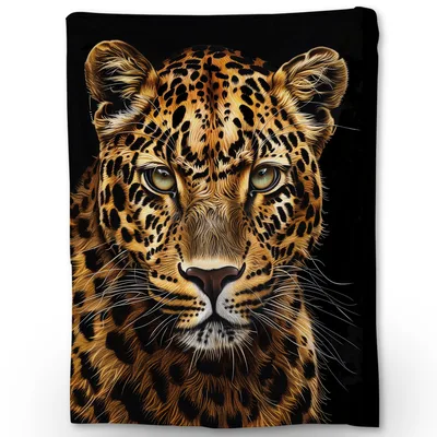 Cheetah Face Close Up Blanket: Wild Portrait Throw