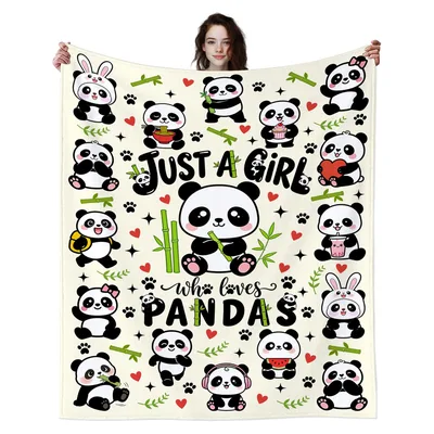 Just a Girl Blanket: Cute Panda Design for Lovers of the Bear