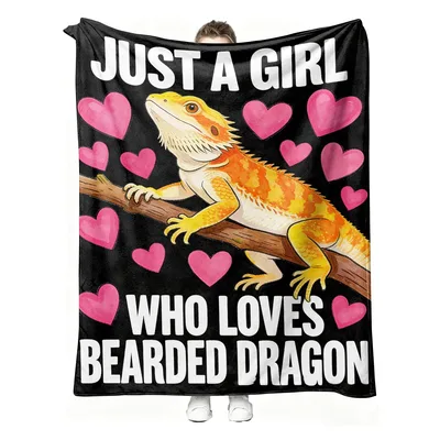 Just a Girl Who Loves Bearded Dragon Blanket