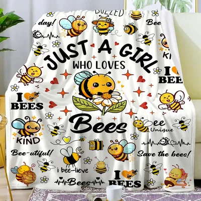 Just a Girl Blanket for Bee Lovers and Nature Enthusiasts