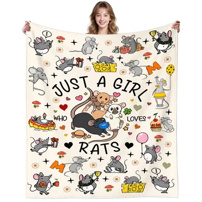Just a Girl Who Loves Rats Blanket for Pet Enthusiasts