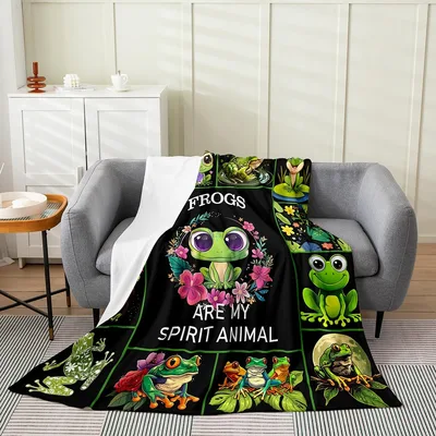 Frogs Are My Spirit Animal Blanket for Amphibian Lovers
