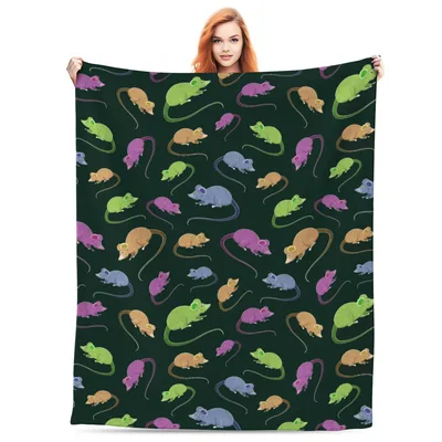 Colorful Rat Pattern Blanket: A Whimsical Mouse Design for Lovers
