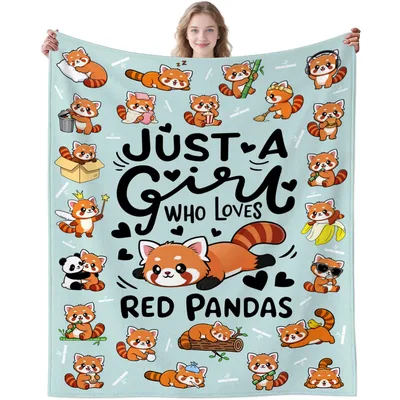 Just a Girl Who Loves Red Pandas Blanket for Fandom Lovers