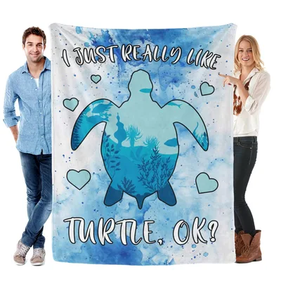 I Just Really Like Turtles Blanket