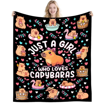 Just a Girl Blanket for Capybara Lovers – Design 2