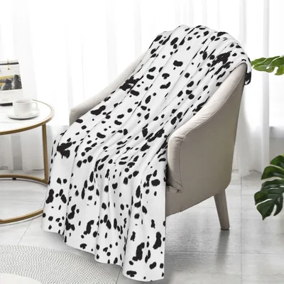 Dalmatian Spots Pattern Blanket: Classic Black and White Animal Print