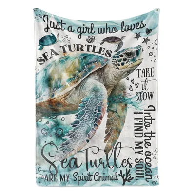 Sea Turtle Spirit Animal Blanket: Ocean Love and Slow Living Design