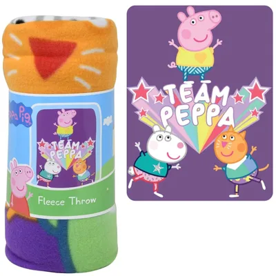 Cartoon Pig Friends Team Blanket: Team Peppa Stars Design for Kids