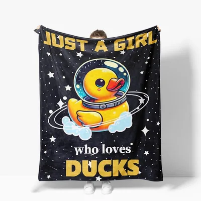 Just a Girl Blanket: Astronaut Duck Space Design