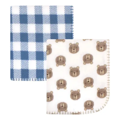 Little Brown Bears Pattern Blanket: Cute Bear Face Design