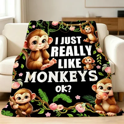 I Just Really Like Monkeys Blanket: Cute Primate Design