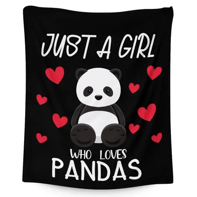 Just a Girl Blanket: Cute Panda Design for Animal Lovers