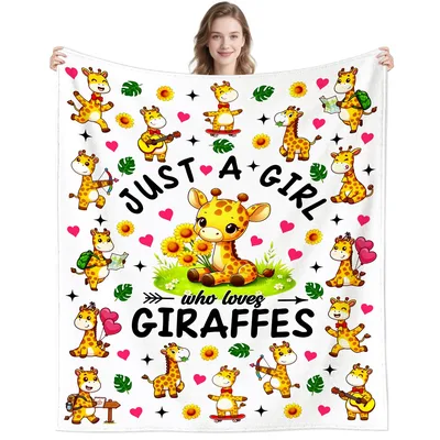 Just a Girl Blanket: Cute Giraffe Design for Lovers