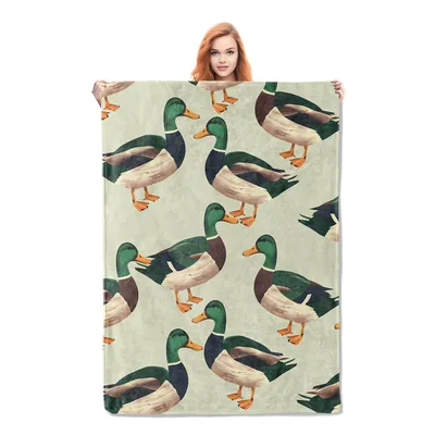 Mallard Ducks Pattern Blanket No. 2: Wild Duck Throw for Nature Lovers