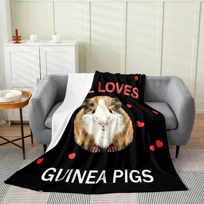Guinea Pigs Lover Design Blanket: I Loves Guinea Pigs Print