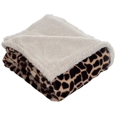 Spotted Animal Print Pattern Blanket Giraffe Style Fleece Throw