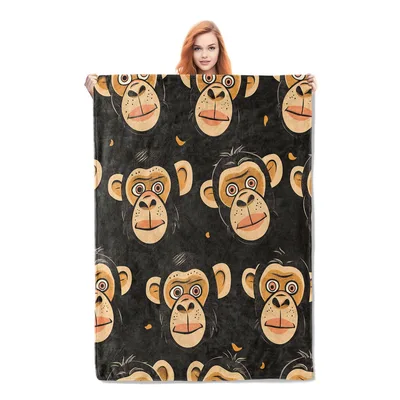 Monkey Faces Pattern Blanket