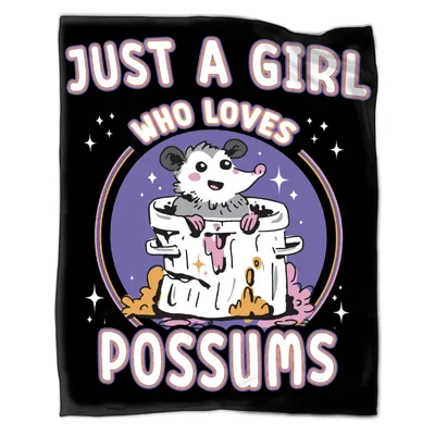 Just a Girl Blanket for Possum Lovers