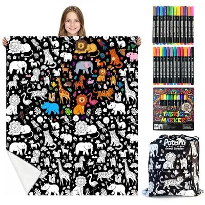 Colorful Animal Friends Pattern Blanket: DIY Coloring Adventure