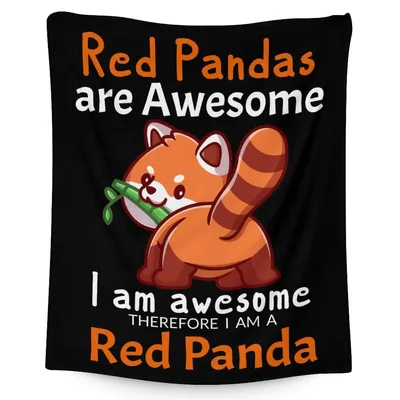 Red Panda I Am Awesome Blanket: Cute Cartoon Design for Fans