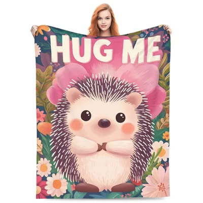 Hug Me Hedgehog Blanket: Cute Floral Design for Cozy Days