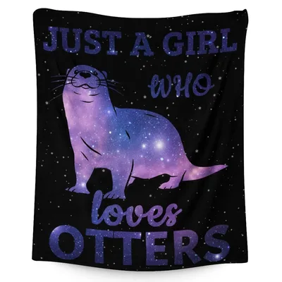 Just a Girl Blanket: Galaxy Otter Design for Animal Lovers