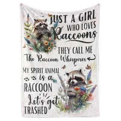 Just a Girl Blanket: Raccoon Lover and Spirit Animal Design