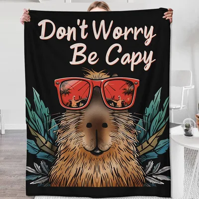 Capybara in Red Sunglasses Blanket: Chill Vibes and Pun