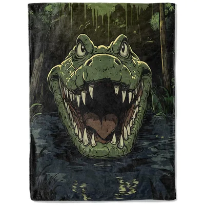 Crocodile Face Design Blanket: A Large