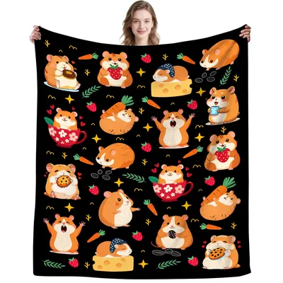Cute Hamsters Pattern Blanket: Adorable Rodent Art for Pet Lovers