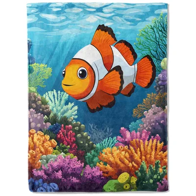 Clownfish on Coral Reef Blanket