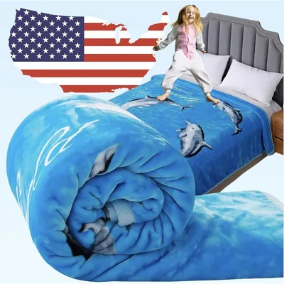 Dolphins Swimming Ocean Waves Blanket: A Marine-Themed Fleece Design