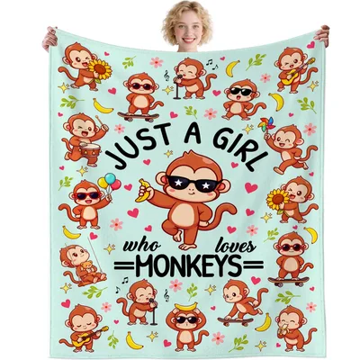 Just a Girl Blanket: Cool Monkey Love Design