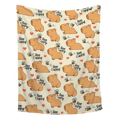 Capybara Pattern with Bees Blanket: Bee Cappy! Design
