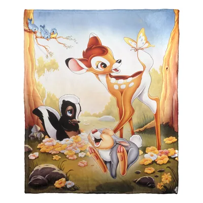 Deer Fawn Forest Friends Blanket featuring a classic cartoon fawn