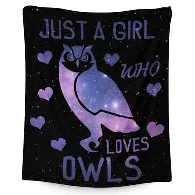Just a Girl Blanket: Galaxy Owl Design for Night Lovers