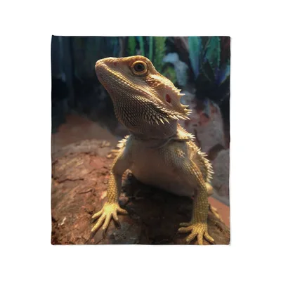 Bearded Dragon Lizard Photo Blanket for Reptile Enthusiasts
