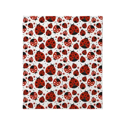 Ladybug Pattern Blanket: Red and Black Insect Print for Garden Lovers
