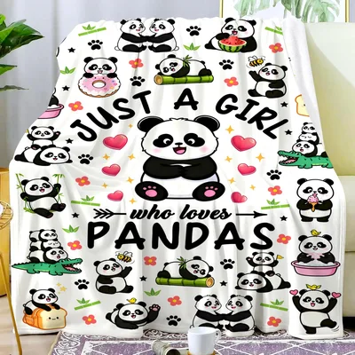 Just a Girl Blanket: Cute Panda Love Design for Fans