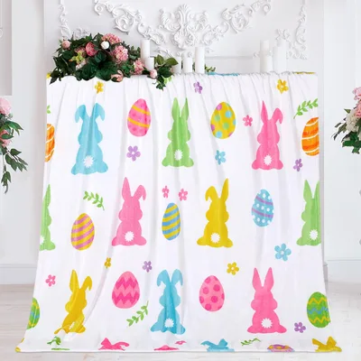 Easter Bunnies and Eggs Blanket No. 2: A Festive Spring Throw