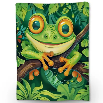 Cute Frog in Leaves Blanket No. 2 – Cute Frog